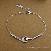 Hot item promotional jewelry simple and nice the half moon crystal bracelet